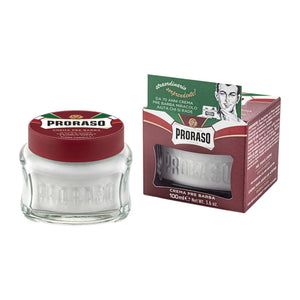 PRORASO | RED PRE-SHAVE CREAM – SHEA BUTTER & SANDALWOOD (100ML)
