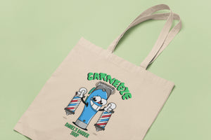 Barber shop tote bag in green