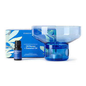 Glass Oil Burner And Essential Oil Gift Set